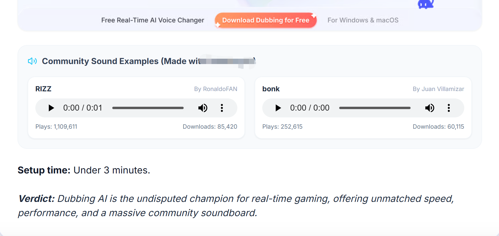 Ejemplos de una comunidad de audio con IA y reproductores de audio